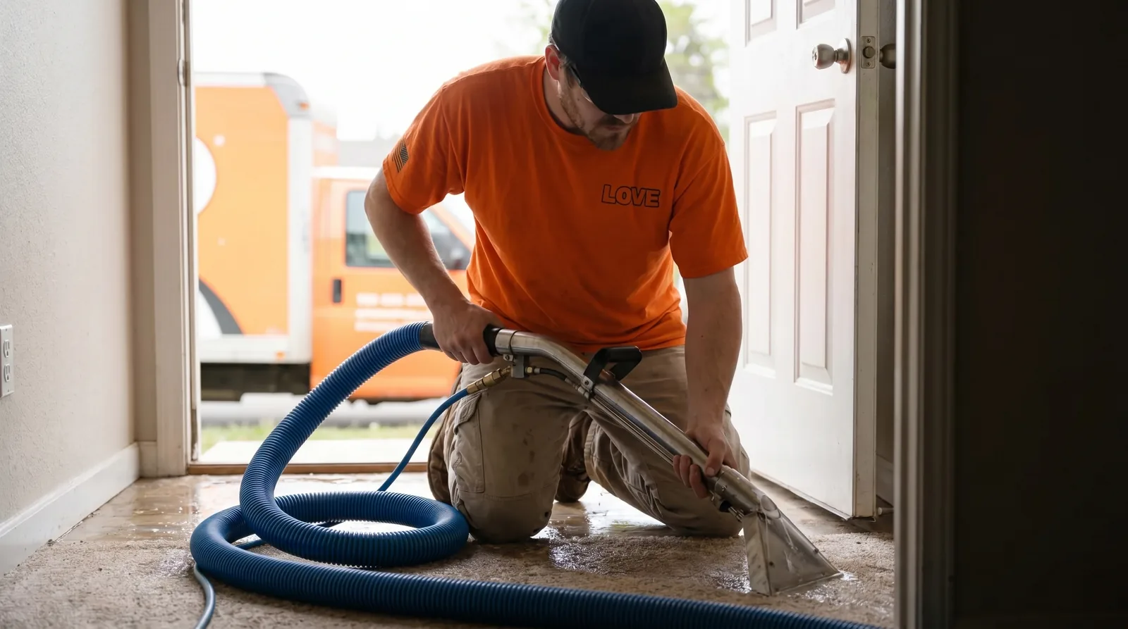 Water extraction by Lovett Restoration crew
